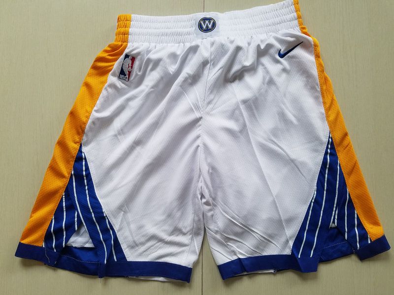 2018 Men NBA Nike Golden State Warriors white shorts1->golden state warriors->NBA Jersey